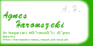 agnes haromszeki business card